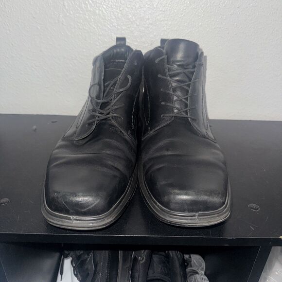 Ecco Berlin Gore Tex Black Leather Chukka Ankle Boots Mens Sz EU 46 US 12/12.5 main image 7